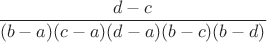 $\dfrac{d-c}{(b-a)(c-a)(d-a)(b-c)(b-d)}$