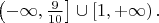 $\left(-\infty,\frac{9}{10}\right]\cup\left[1,+\infty\right).$