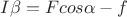 $I \beta =Fcos \alpha - f$