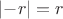 $\lvert -r \rvert =  r$