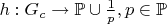 $h:G_c\to\mathbb{P}\cup{\frac{1}{p}}  ,  p\in\mathbb{P}$
