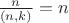 $\frac{n}{(n, k)} = n$
