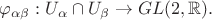 $\varphi_{\alpha\beta}:U_{\alpha}\cap U_{\beta}\to GL(2,\mathbb R).$
