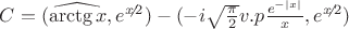 $C=(\widehat{\operatorname{\arctg}x},e^{x \!\!\not{\phantom{|}}\, 2})-(-i\sqrt{\frac{\pi}{2}}v.p \frac{e^{-|x|}}{x},e^{x \!\!\not{\phantom{|}}\, 2})$