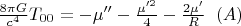 $\frac{8\pi G}{c^4}T_{00}=-\mu ''-\frac{\mu '^2}{4}-\frac{2\mu '}{R}\; \; (A)$