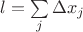 $l = \sum\limits_{j}^{} \Delta x_j$