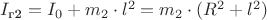 $I_{\text{г2}} = I_{0} + m_{2} \cdot l^2 = m_{2} \cdot (R^2 + l^2)$
