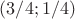 $(3/4;1/4)$