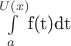 $\int\limits_{a}^{U(x)}$f(t)dt