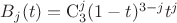 $B_j(t) = {\rm C}_3^j (1-t)^{3-j} t^j$