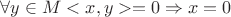 $\forall y \in M <x,y> = 0 \Rightarrow x = 0$
