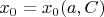 $x_0=x_0(a,C)$