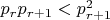 $p_rp_{r+1}<p^2_{r+1}$