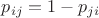 $p_{ij}=1-p_{ji}$