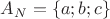 $A_N = \{ a;b;c\}$ $A_N = \{ a;b;c\}$