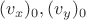$(v_x)_0, (v_y)_0 $
