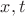 ${x,t}$