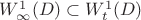 $W_{\infty}^1(D)\subset W_{t}^1(D)$