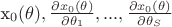 x_0(\theta) , \frac{\partial x_0(\theta)}{\partial \theta_1}, ... , \frac{\partial x_0(\theta)}{\partial \theta_S}