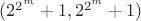 $(2^{2^m}+1,2^{2^m}+1)$