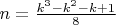 $n=\frac{k^3-k^2-k+1}{8}$