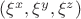 $(\xi^x,\xi^y,\xi^z)$