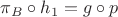 $\pi_B\circ h_1=g\circ p$