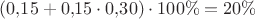 $(0{,}15+0{,}15 \cdot 0{,}30) \cdot 100\% = 20\%$