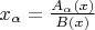 $x_\alpha=\frac{A_\alpha(x)}{B(x)}$