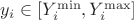 $y_i\in[Y^{\min}_i,Y^{\max}_i]$