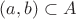 $(a,b)\subset A$