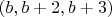 $(b,b+2,b+3)$
