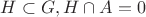 $H\subset G, H\cap A=0$