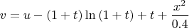 $
v=u-\left( 1+t\right) \ln \left( 1+t\right) +t+\dfrac{x^{2}}{0.4}$