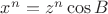 $x^n=z^n\cos B$ $x^n=z^n\cos B$