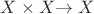 $X\times X$\to X$ $X\times X$\to X$