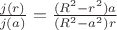 $ \frac{j(r)}{j(a)}=\frac{( R^2-r^2 ) a}{(R^2 - a^2) r}$ $ \frac{j(r)}{j(a)}=\frac{( R^2-r^2 ) a}{(R^2 - a^2) r}$