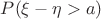 $P(\xi-\eta>a)$
