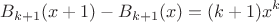 $$B_{k+1}(x+1)-B_{k+1}(x)=(k+1)x^k$$