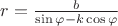 $r=\frac b{\sin\varphi-k\cos\varphi}$
