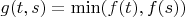 $g(t,s)=\min(f(t),f(s))$