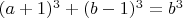 $(a+1)^3+(b-1)^3=b^3$