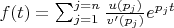 $f(t) = \sum^{j=n}_{j=1}\frac{u(p_j)}{v'(p_j)}e^{p_jt}$
