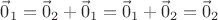 $\vec 0_1=\vec 0_2+\vec 0_1=\vec 0_1+\vec 0_2=\vec 0_2$