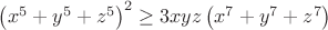 $\left(x^5+y^5+z^5\right)^2\geq3xyz\left(x^7+y^7+z^7\right)$