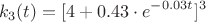 $$k_3 (t)=[4+0.43 \cdot e^{-0.03t} ]^3$$