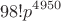 \[98!p^{4950}\]
