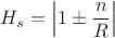 $H_s=\left|1\pm\dfrac{n}{R}\right|$