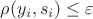 $\rho(y_i, s_i) \le \varepsilon$ $\rho(y_i, s_i) \le \varepsilon$