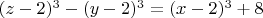 $(z-2)^3-(y-2)^3=(x-2)^3+8$